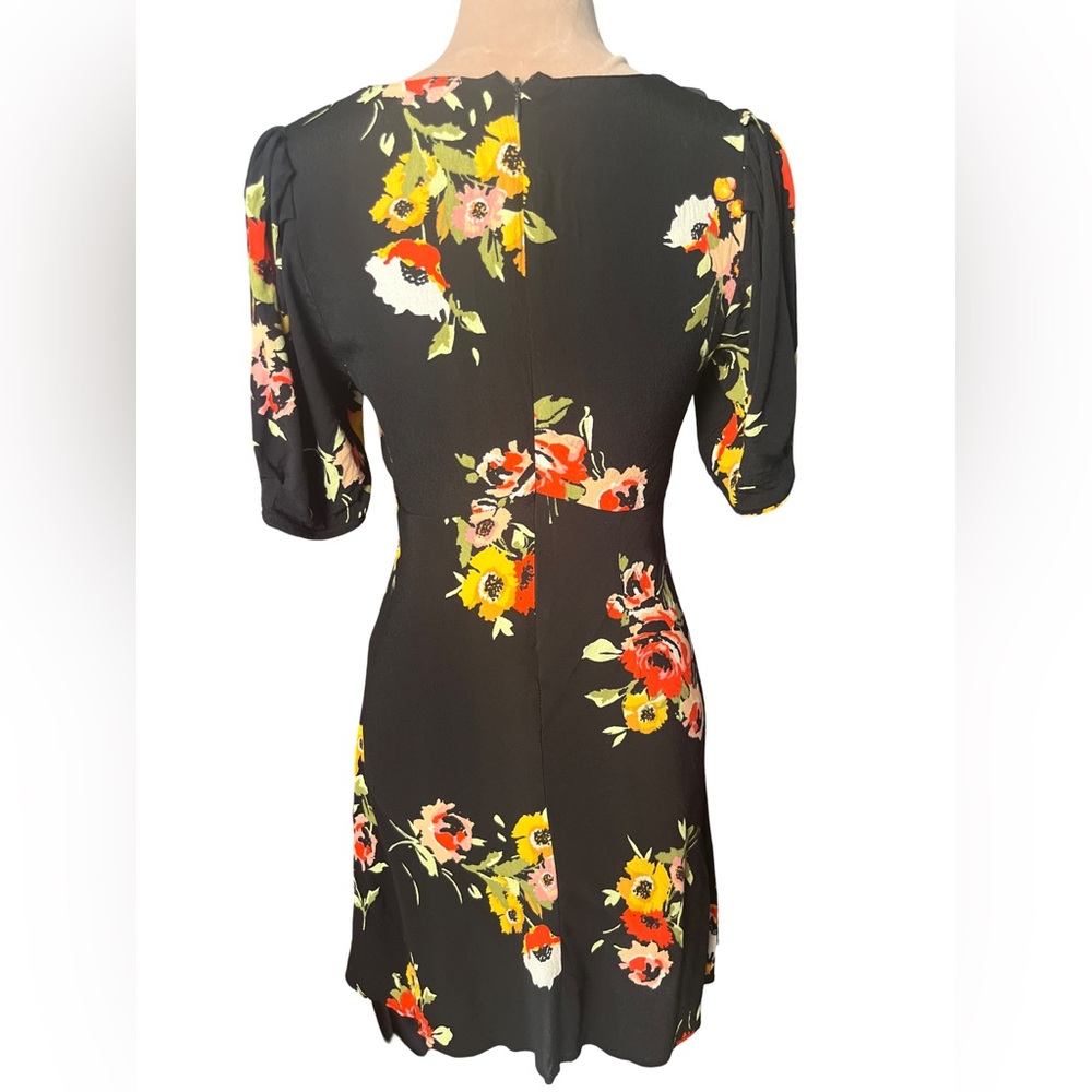 Free people neon garden floral puff sleeve dress Size 0 - Picture 3 of 8